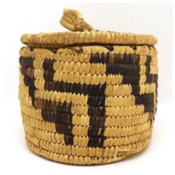 Vintage Native American Pima / Papago (Tohono O'odham) Oval Basket With Lid -Chairish Shop vintage native american pima papago tohono oodham oval basket with lid 2102
