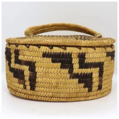 Vintage Native American Pima / Papago (Tohono O'odham) Oval Basket With Lid -Chairish Shop vintage native american pima papago tohono oodham oval basket with lid 5773