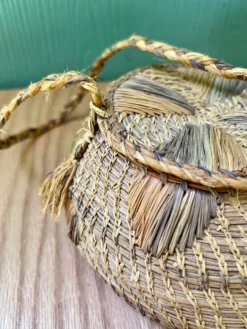 Vintage Native American-Style Woven Pine Needle Lidded Basket -Chairish Shop vintage native american style woven pine needle lidded basket 3295 scaled