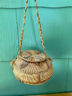 Vintage Native American-Style Woven Pine Needle Lidded Basket -Chairish Shop vintage native american style woven pine needle lidded basket 3525 scaled