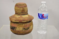 Vintage Nigerian African Tribal Hausa Woven Orange Basket With Dome Lid -Chairish Shop vintage nigerian african tribal hausa woven orange basket with dome lid 1806