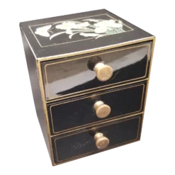 Vintage Otagiri Black Laquared Jewelry Box