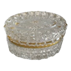 Vintage Oval Crystal Trinket Box
