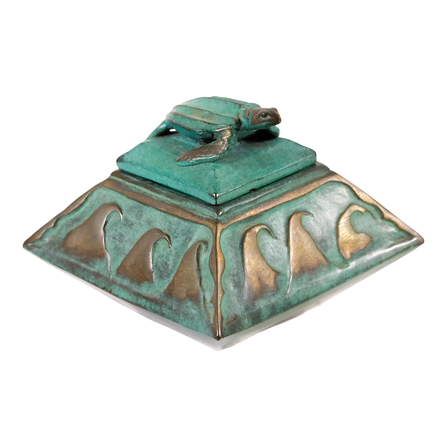 Vintage Patinated Bronze Sea Turtle Box 1999 Pozycinski Studios 1 Vintage Patinated Bronze Sea Turtle Box 1999 Pozycinski Studios