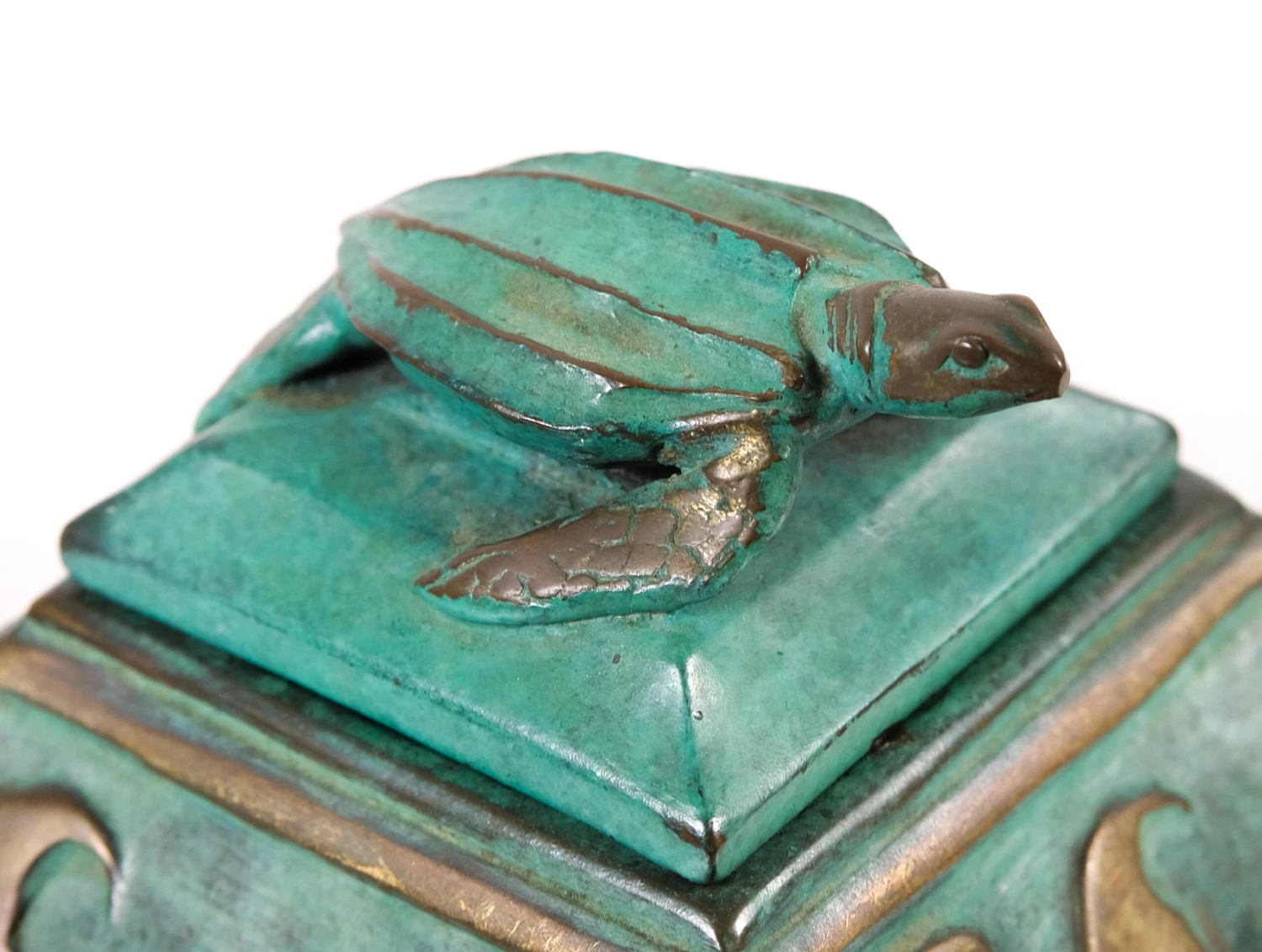 Vintage Patinated Bronze Sea Turtle Box 1999 Pozycinski Studios 5 Vintage Patinated Bronze Sea Turtle Box 1999 Pozycinski Studios - Image 5