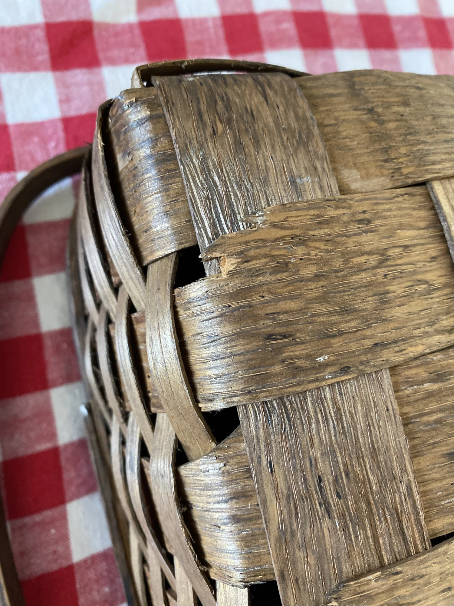 Vintage Peterboro Woven Wood Flip-Top Picnic Basket 10 Vintage Peterboro Woven Wood Flip-Top Picnic Basket - Image 10