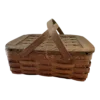 Vintage Peterboro Woven Wood Flip-Top Picnic Basket