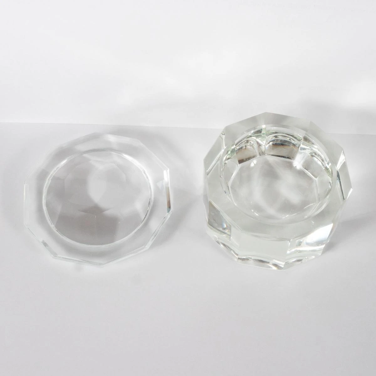 Vintage Petite Faceted Glass Box 5 Vintage Petite Faceted Glass Box - Image 5