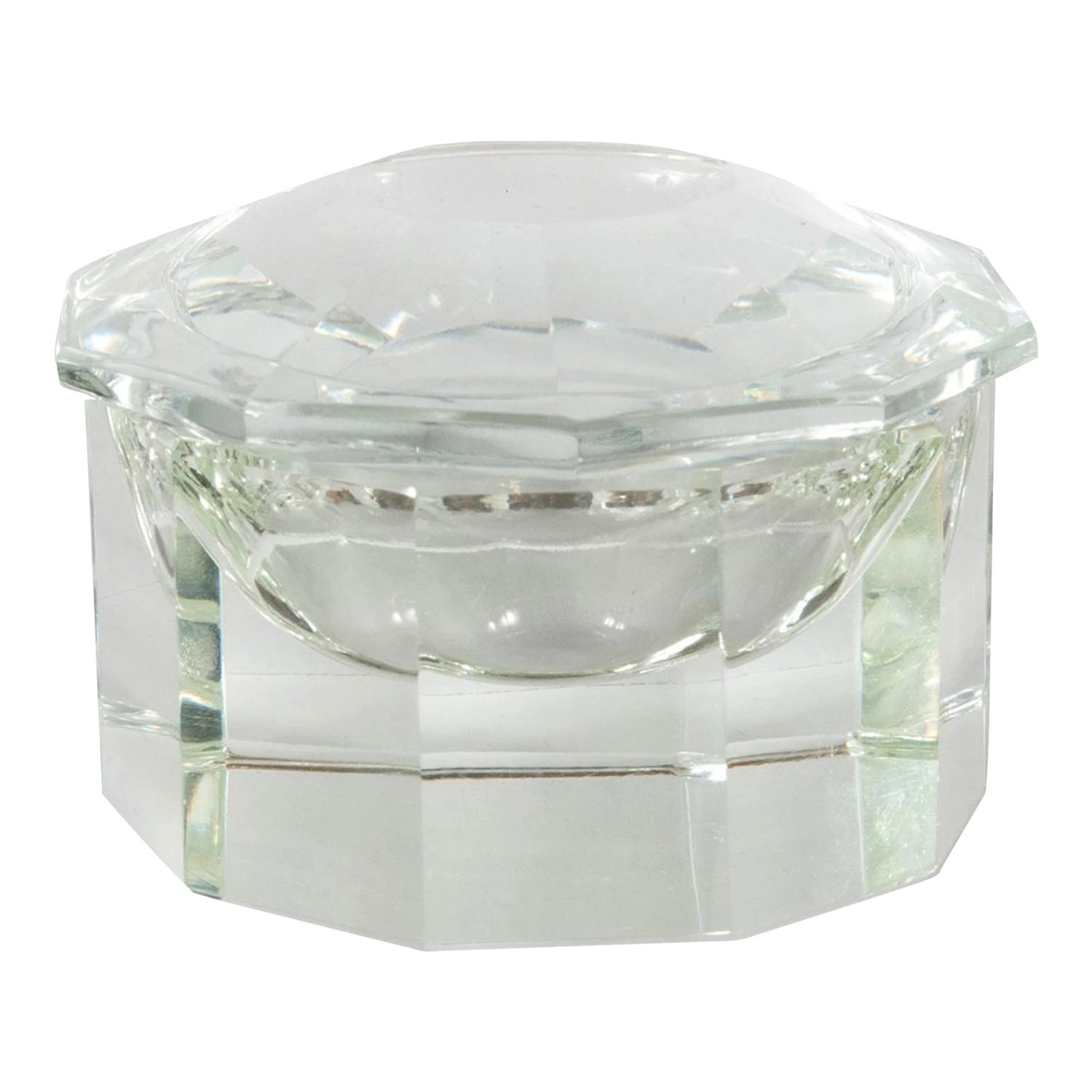 Vintage Petite Faceted Glass Box 1 Vintage Petite Faceted Glass Box