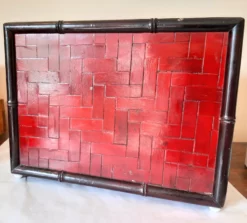 Vintage Red Lacquer Wood Bamboo Handled Magazine Holder 13 Vintage Red Lacquer Wood Bamboo Handled Magazine Holder -Chairish Shop vintage red lacquer wood bamboo handled magazine holder 0658 scaled