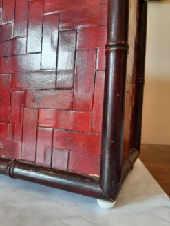 Vintage Red Lacquer Wood Bamboo Handled Magazine Holder 19 Vintage Red Lacquer Wood Bamboo Handled Magazine Holder -Chairish Shop vintage red lacquer wood bamboo handled magazine holder 4348