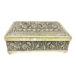 Vintage Repousse Metal And Wood Box