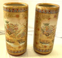 Vintage 'Satsum' Ceramic Chinoiserie Style Tall Vases/ Umbrella Stands- A Pair 16 Vintage 'Satsum' Ceramic Chinoiserie Style Tall Vases/ Umbrella Stands- A Pair -Chairish Shop vintage satsum ceramic chinoiserie style tall vases umbrella stands a pair 0698 scaled