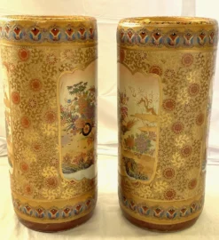 Vintage 'Satsum' Ceramic Chinoiserie Style Tall Vases/ Umbrella Stands- A Pair 18 Vintage 'Satsum' Ceramic Chinoiserie Style Tall Vases/ Umbrella Stands- A Pair -Chairish Shop vintage satsum ceramic chinoiserie style tall vases umbrella stands a pair 1980 scaled
