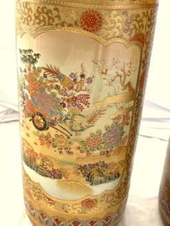Vintage 'Satsum' Ceramic Chinoiserie Style Tall Vases/ Umbrella Stands- A Pair 17 Vintage 'Satsum' Ceramic Chinoiserie Style Tall Vases/ Umbrella Stands- A Pair -Chairish Shop vintage satsum ceramic chinoiserie style tall vases umbrella stands a pair 4949 scaled