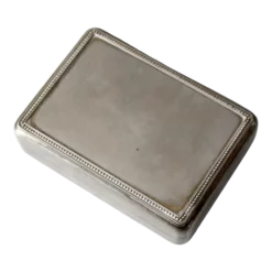 Vintage Silver Tone Metal Jewelry Box