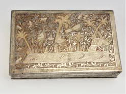 Vintage Silvered Brass Cigarette Box For Trinket & Jewelry Storage -Chairish Shop vintage silvered brass cigarette box for trinket and jewelry storage 3301 scaled