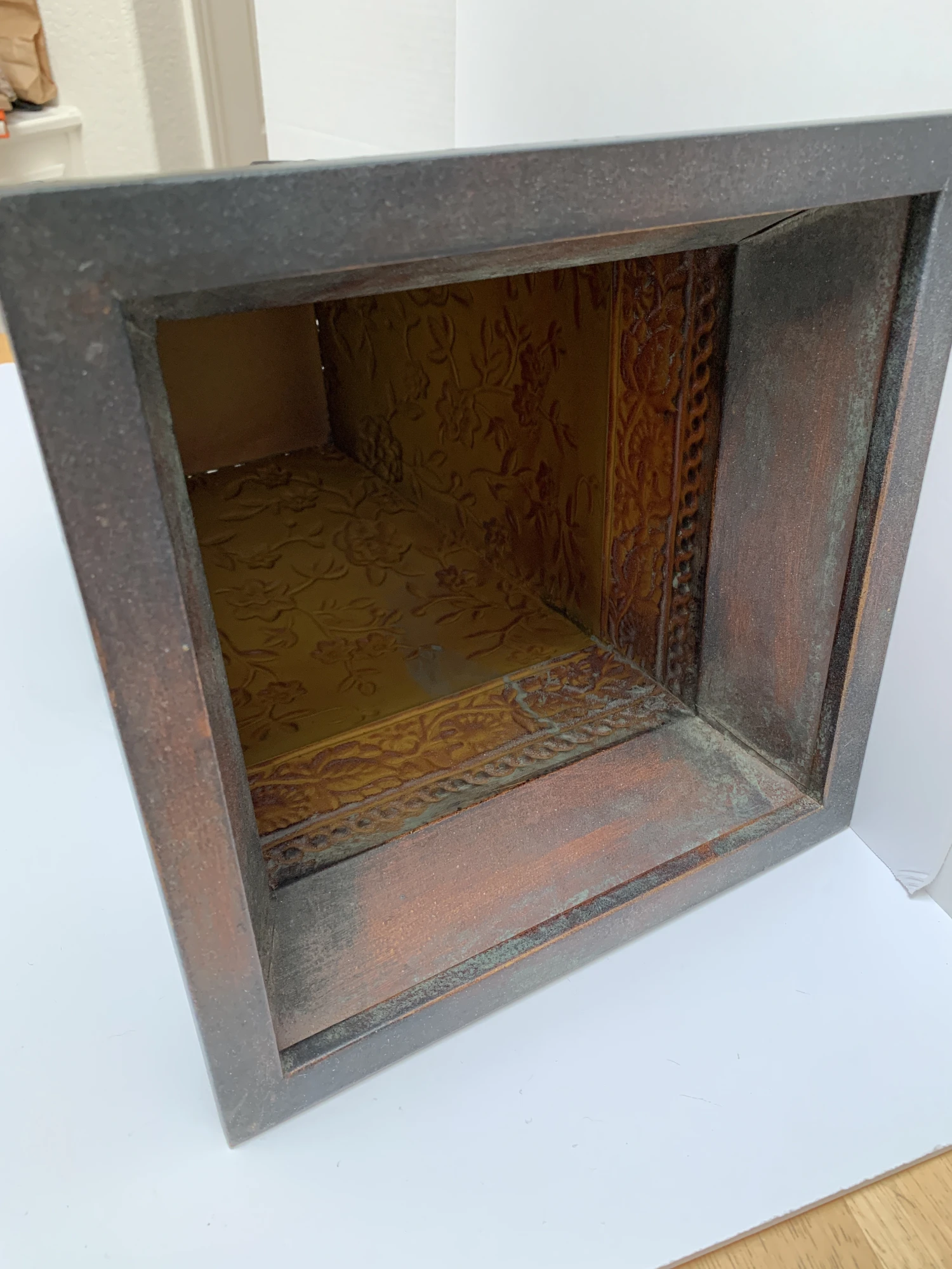 Vintage Textured Metal Umbrella Holder Or Plant Vessel 9 Vintage Textured Metal Umbrella Holder Or Plant Vessel - Image 9