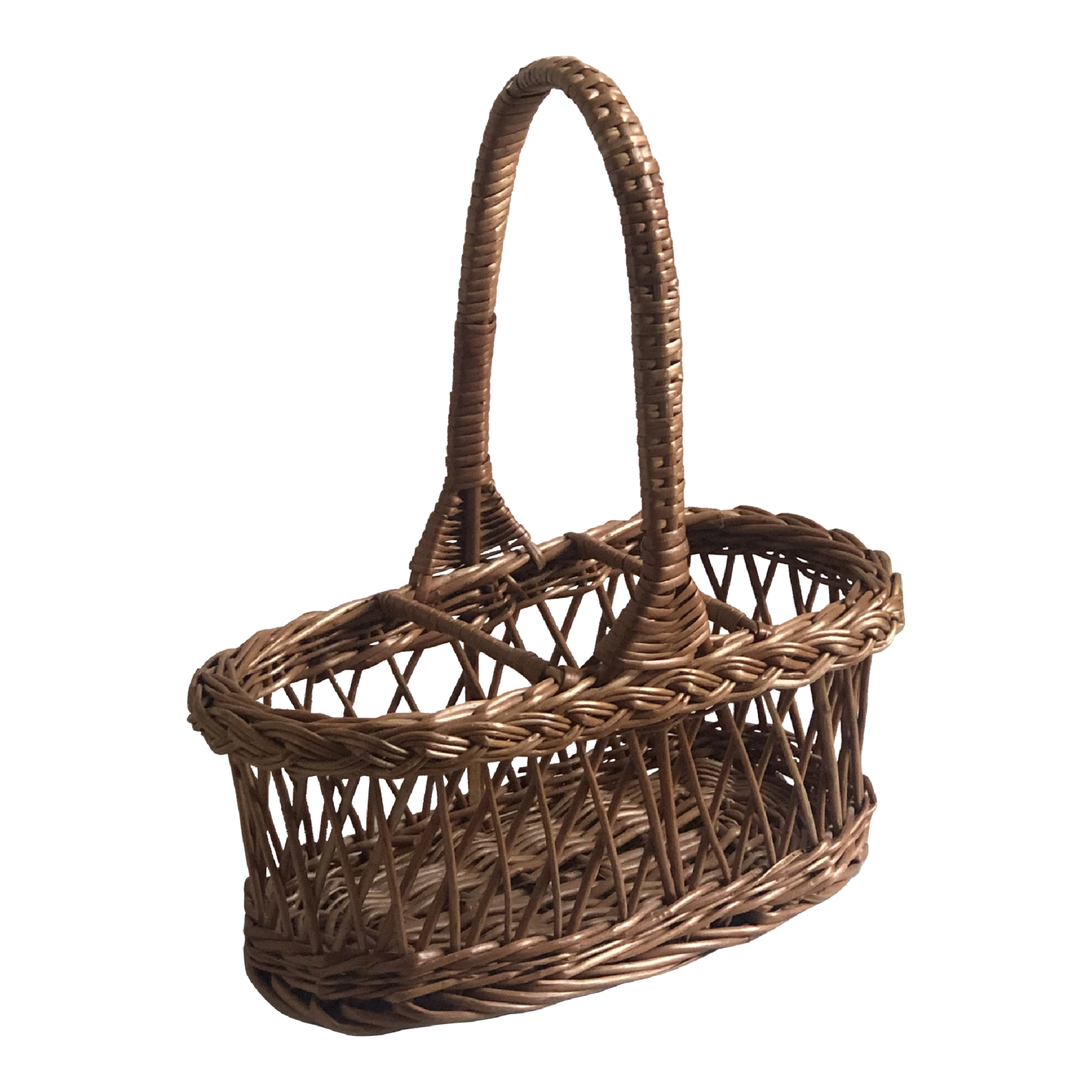 Vintage Three Bottle Wicker Wine Carrier 1 Vintage Three Bottle Wicker Wine Carrier