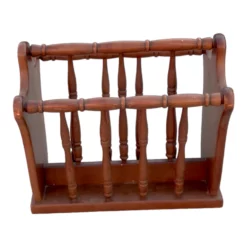 Vintage Turned Wood Colonial Style Espresso Stained Magazine Rack With Center Handle 14 Vintage Turned Wood Colonial Style Espresso Stained Magazine Rack With Center Handle -Chairish Shop vintage turned wood colonial style espresso stained magazine rack with center handle 1821
