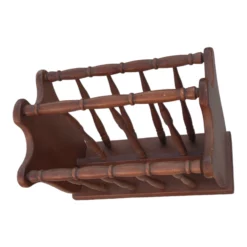 Vintage Turned Wood Colonial Style Espresso Stained Magazine Rack With Center Handle 13 Vintage Turned Wood Colonial Style Espresso Stained Magazine Rack With Center Handle -Chairish Shop vintage turned wood colonial style espresso stained magazine rack with center handle 4043