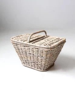 Vintage White Wicker Basket 18 Vintage White Wicker Basket -Chairish Shop vintage white wicker basket 5769
