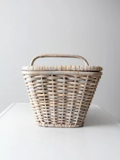 Vintage White Wicker Basket 16 Vintage White Wicker Basket -Chairish Shop vintage white wicker basket 7626