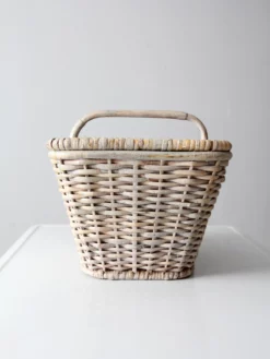 Vintage White Wicker Basket 12 Vintage White Wicker Basket -Chairish Shop vintage white wicker basket 9209