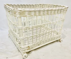 Vintage White Woven Wicker Storage Basket Cart 10 Vintage White Woven Wicker Storage Basket Cart -Chairish Shop vintage white woven wicker storage basket cart 6628 scaled