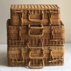 Vintage Wicker Basket Cases — Set Of 3 18 Vintage Wicker Basket Cases — Set Of 3 -Chairish Shop vintage wicker basket cases set of 3 6280