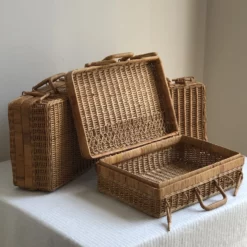 Vintage Wicker Basket Cases — Set Of 3 14 Vintage Wicker Basket Cases — Set Of 3 -Chairish Shop vintage wicker basket cases set of 3 7778
