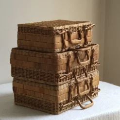 Vintage Wicker Basket Cases — Set Of 3 15 Vintage Wicker Basket Cases — Set Of 3 -Chairish Shop vintage wicker basket cases set of 3 8706