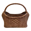 Vintage Wicker Magazine Basket With Woven Detail