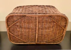 Vintage Wicker Magazine Basket With Woven Detail 13 Vintage Wicker Magazine Basket With Woven Detail -Chairish Shop vintage wicker magazine basket with woven detail 5181 scaled