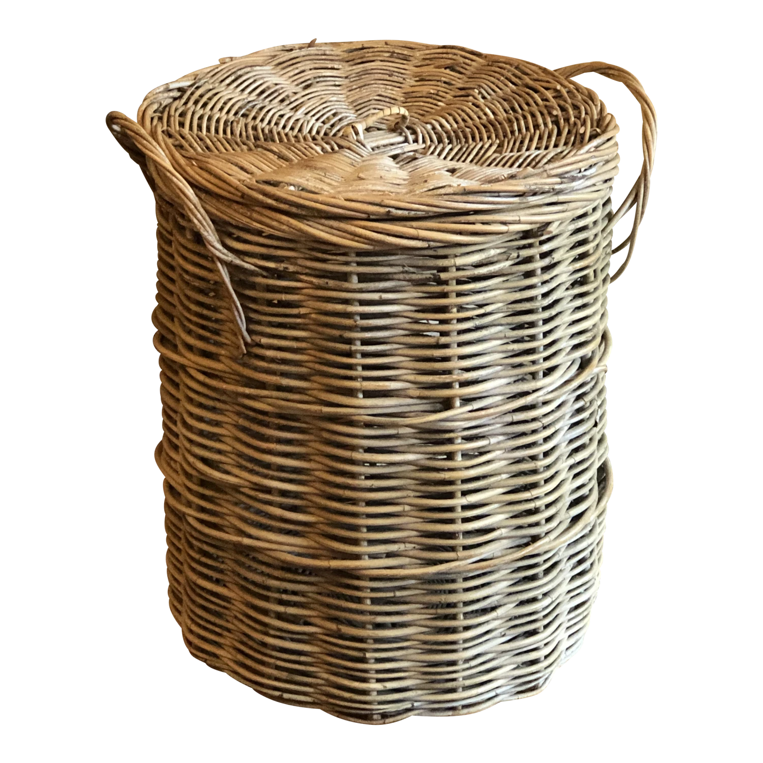 Vintage Wicker Storage Basket With Lid 1 Vintage Wicker Storage Basket With Lid
