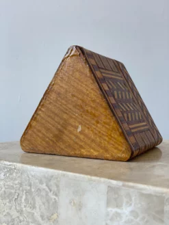 Vintage Wood Parquetry Lidded Box With Silver Foil Interior, Circa 1960s -Chairish Shop vintage wood parquetry lidded box with silver foil interior circa 1960s 7220 scaled