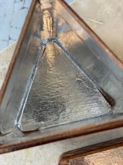 Vintage Wood Parquetry Lidded Box With Silver Foil Interior, Circa 1960s -Chairish Shop vintage wood parquetry lidded box with silver foil interior circa 1960s 7934 scaled