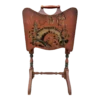 Vintage Wooden Magazine / Newspaper Rack Organizer With Chinoiserie Artwork