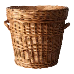 Vintage Woven Basket With Lid