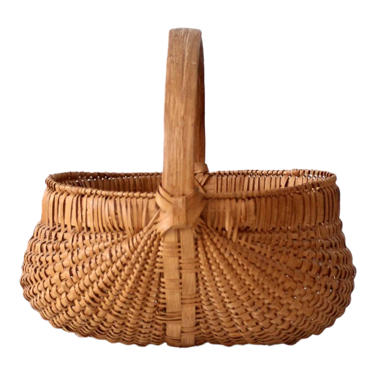 Vintage Woven Buttocks Basket 1 Vintage Woven Buttocks Basket