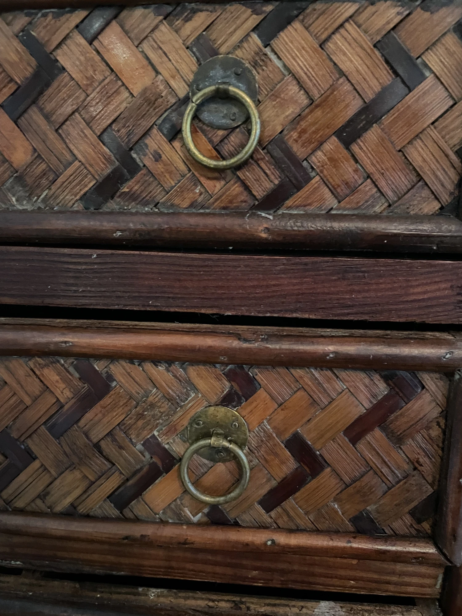 Vintage Woven Chinoiserie Or Palm Beach Rattan And Bamboo Table/Dresser Top Chest 9 Vintage Woven Chinoiserie Or Palm Beach Rattan And Bamboo Table/Dresser Top Chest - Image 9