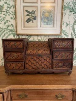 Vintage Woven Chinoiserie Or Palm Beach Rattan And Bamboo Table/Dresser Top Chest 19 Vintage Woven Chinoiserie Or Palm Beach Rattan And Bamboo Table/Dresser Top Chest -Chairish Shop vintage woven chinoiserie or palm beach rattan and bamboo tabledresser top chest 4187