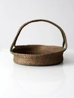 Vintage Woven Handle Basket 13 Vintage Woven Handle Basket -Chairish Shop vintage woven handle basket 0038