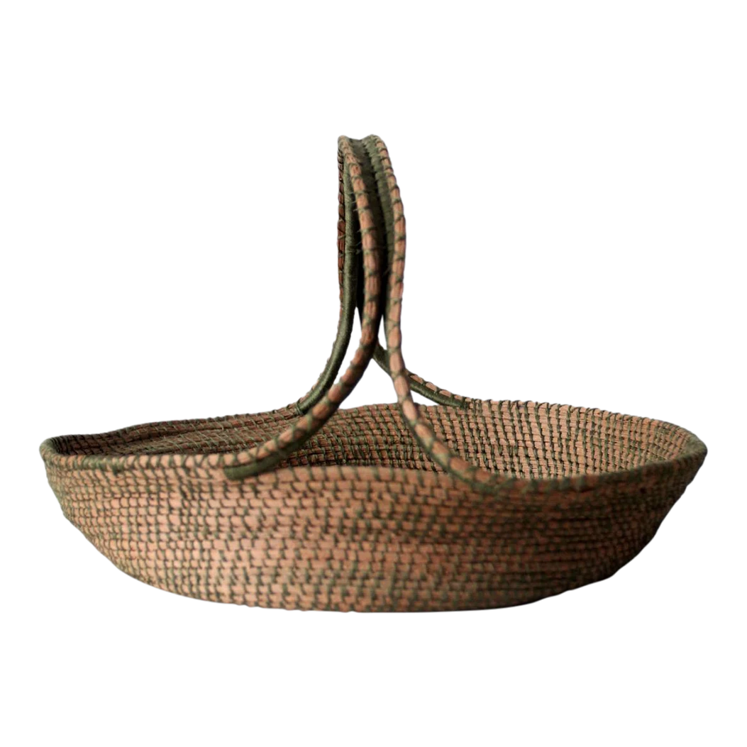 Vintage Woven Handle Basket 1 Vintage Woven Handle Basket