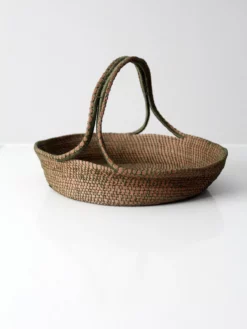 Vintage Woven Handle Basket 17 Vintage Woven Handle Basket -Chairish Shop vintage woven handle basket 5779