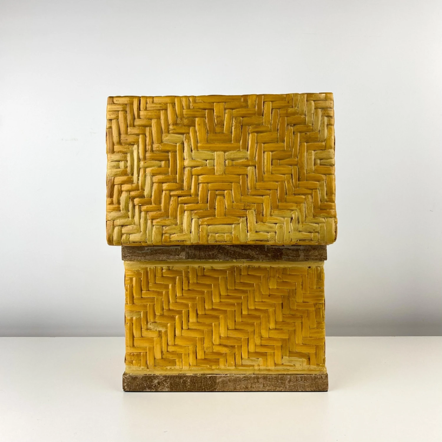 Vintage Woven Rattan And Onyx Tabletop Chest 5 Vintage Woven Rattan And Onyx Tabletop Chest - Image 5