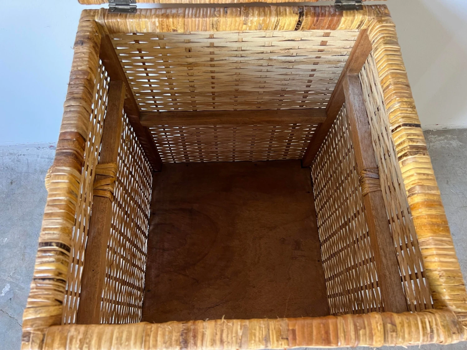 Vintage Woven Rattan Basket 3 Vintage Woven Rattan Basket - Image 3