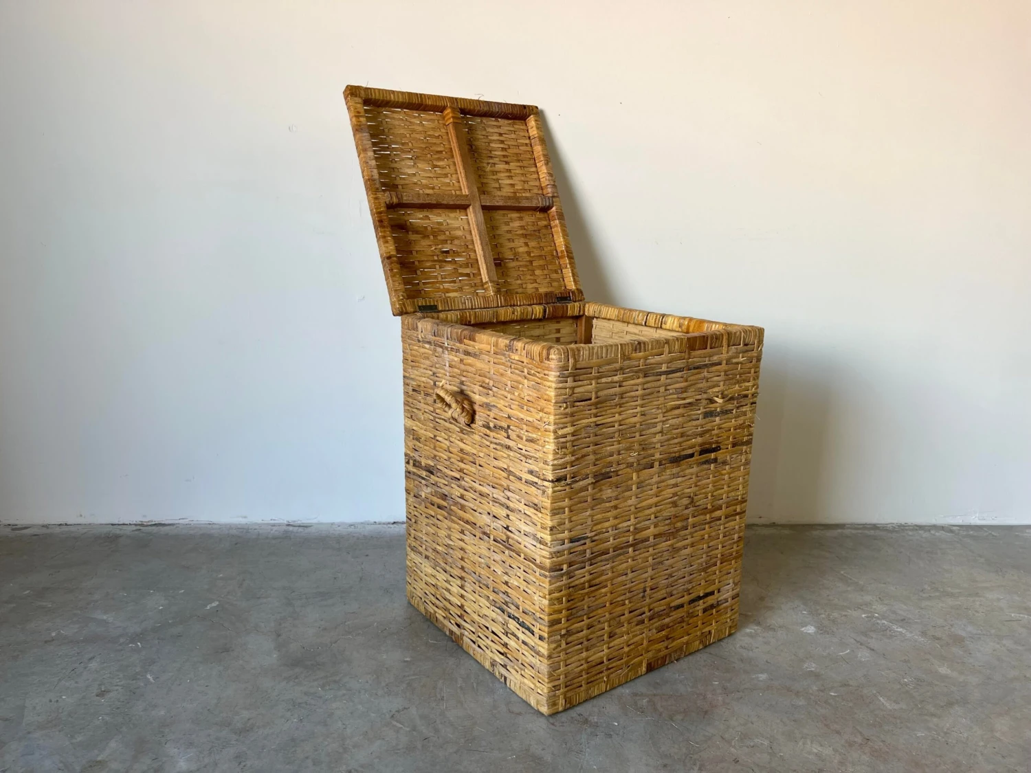 Vintage Woven Rattan Basket 2 Vintage Woven Rattan Basket - Image 2