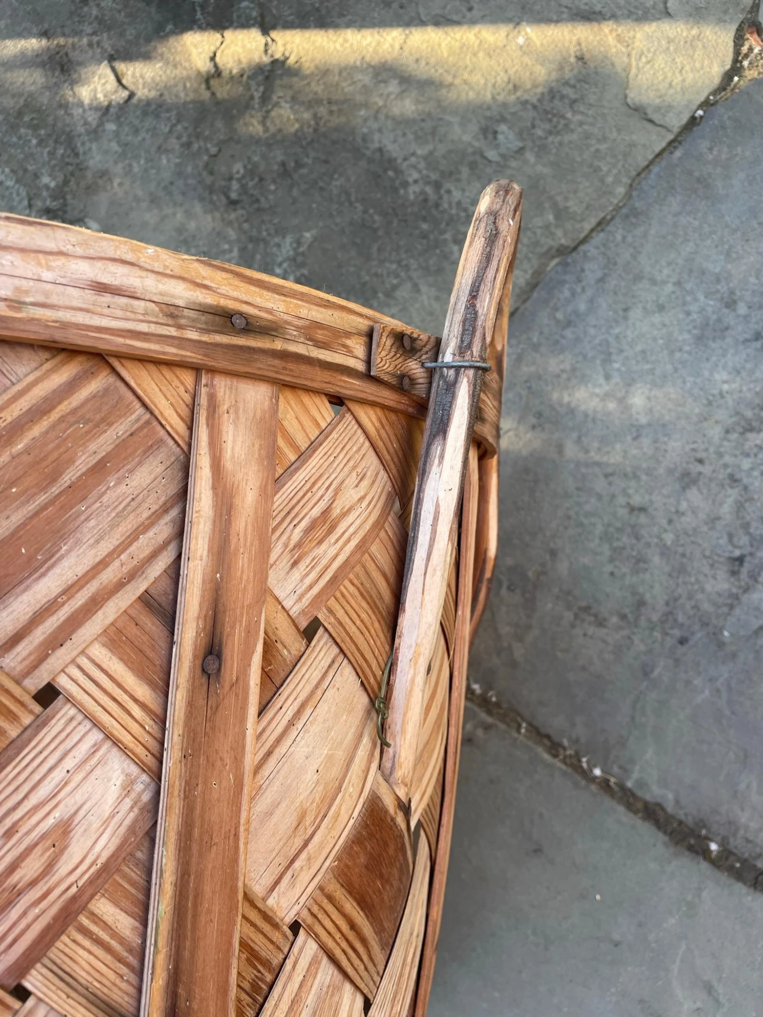 Vintage Woven Wicker Large Two Handled Basket 10 Vintage Woven Wicker Large Two Handled Basket - Image 10