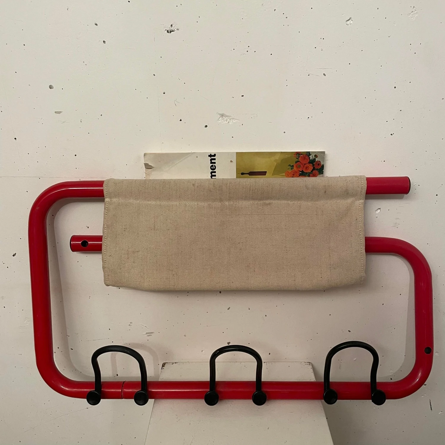 Wall Coat With Canvas Storage, 1970s 5 Wall Coat With Canvas Storage, 1970s - Image 5